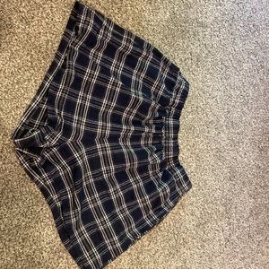 blue white and grey plaid shorts